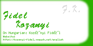 fidel kozanyi business card